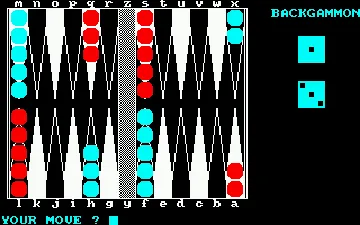 Backgammon (F) (1985) [CP Software] screen shot game playing